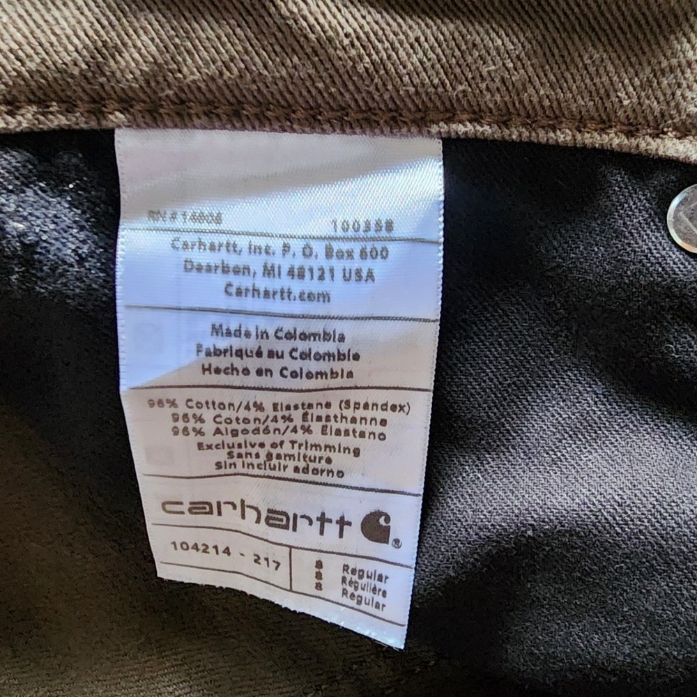 Carhartt Women's Slim Fit Pants Brown Stretch Twill Size 8R - Picture 3 of 8